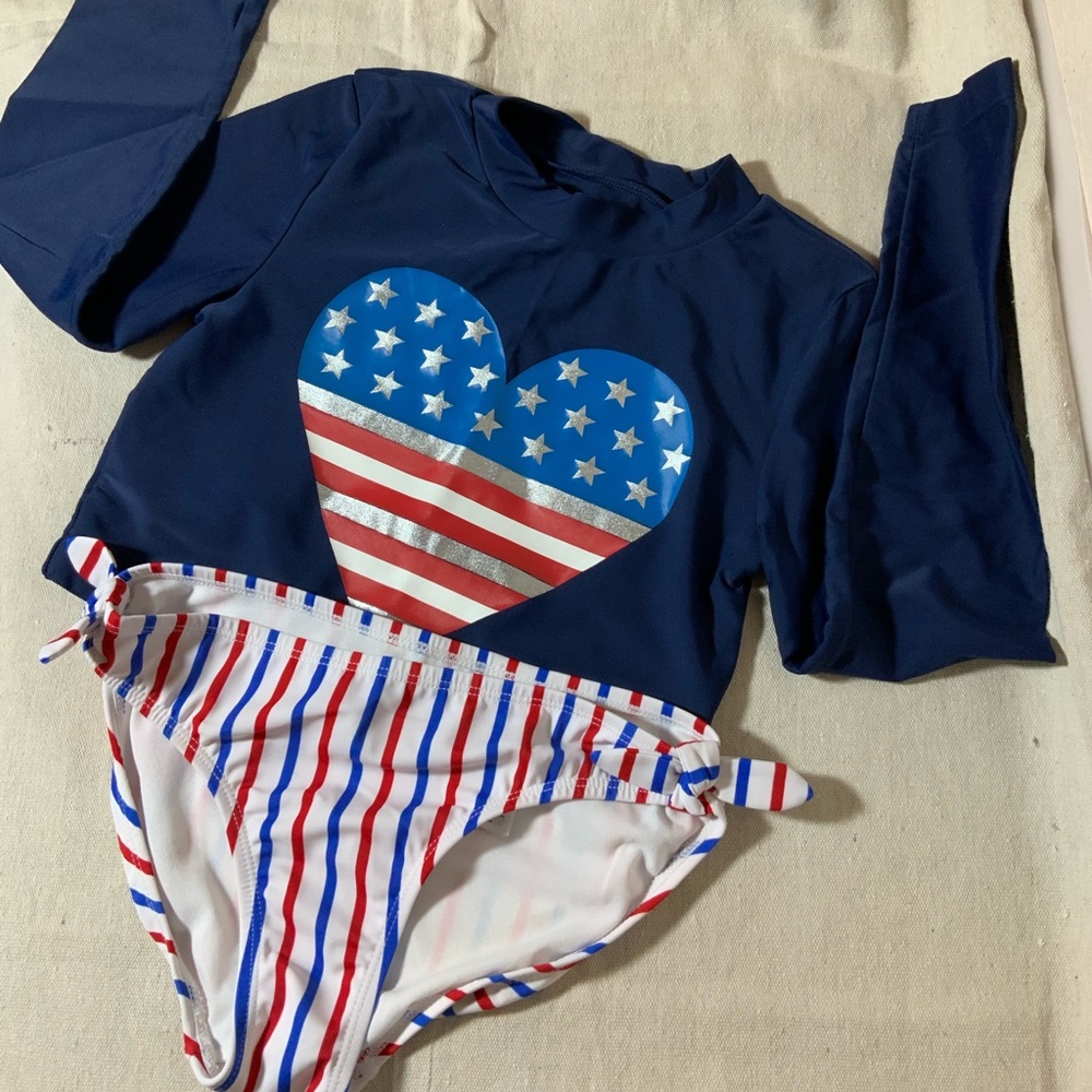**SOLD** Girls rash guard swim suit